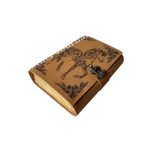 Horse Spell Book of Shadows Blank Journal with Lock Clasp Women Laser Cut Vintage Handmade Diary Prayer Planner Journal